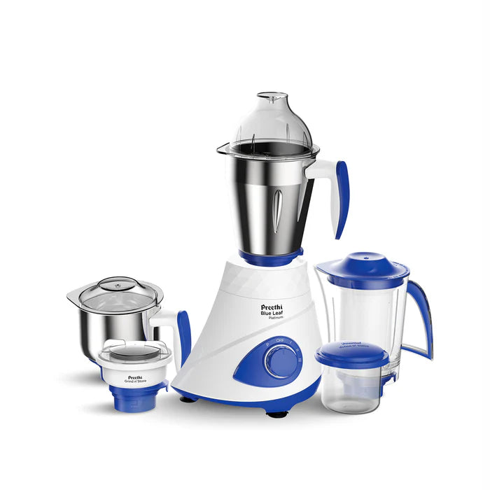 Preethi Blue Leaf Platinum 5.0 mixer grinder with 750 watt motor and 4 jars for Indian kitchen