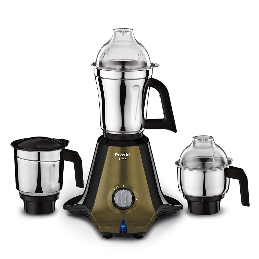 Preethi Titan 1000W Mixer Grinder with three stainless steel jars
