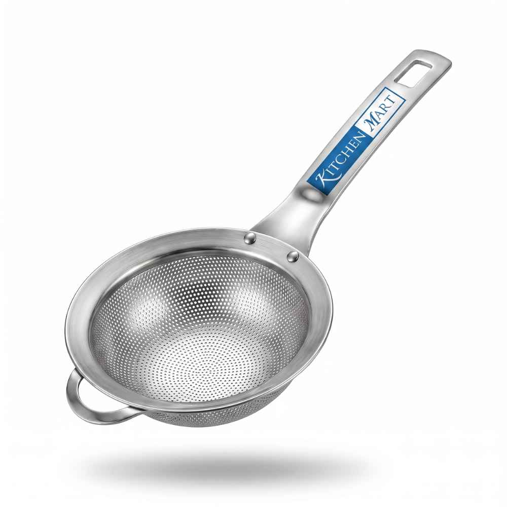 KitchenMart Shengya Stainless Steel Tea Strainer with Handle – SUS304 18/8 Steel (3 Sizes)