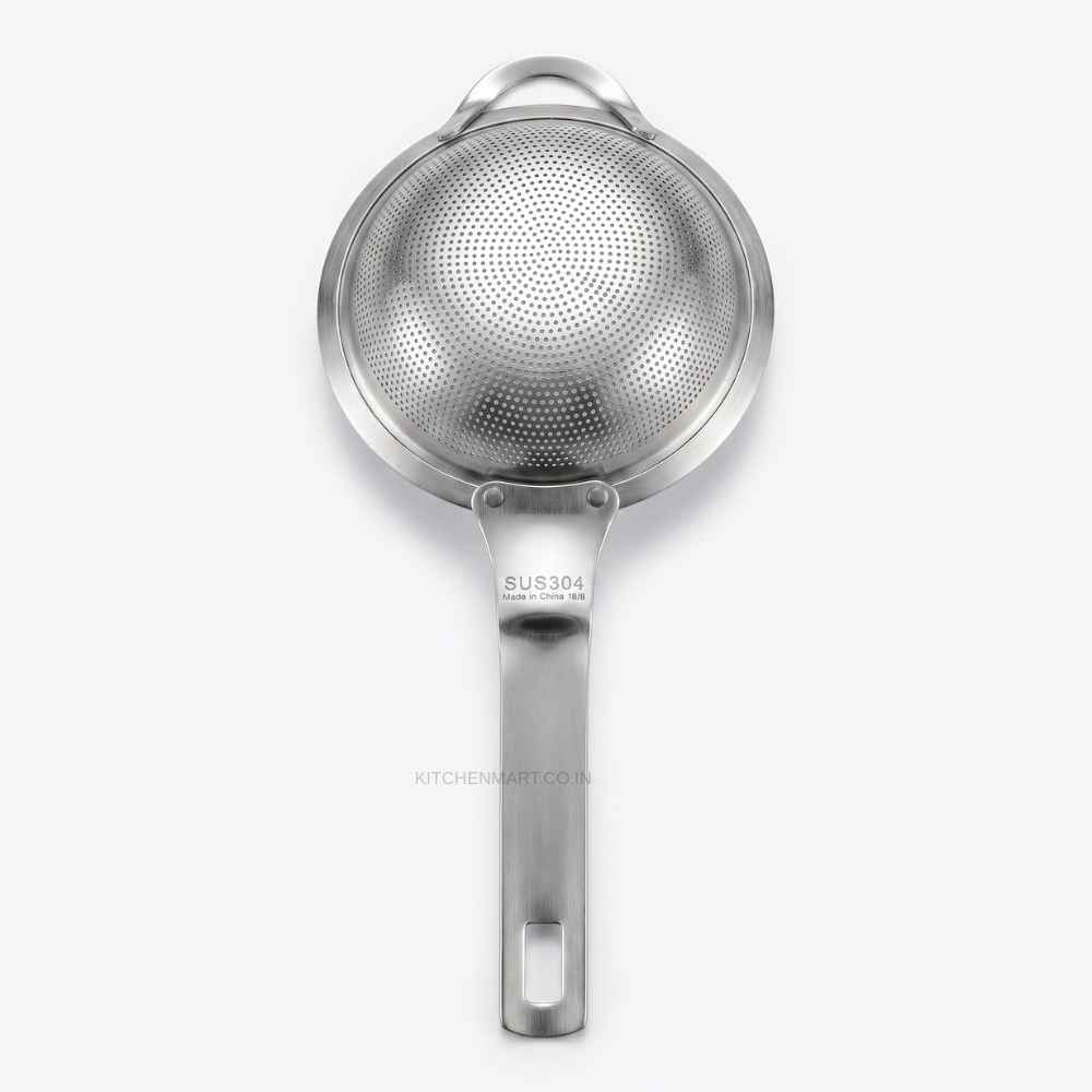 KitchenMart Shengya Stainless Steel Tea Strainer with Handle – SUS304 18/8 Steel (3 Sizes)