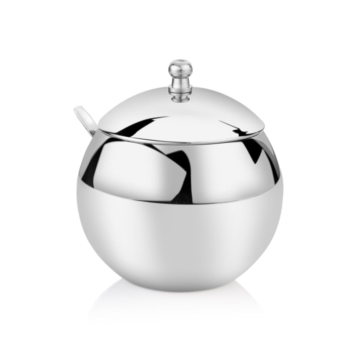 Kitchen Mart stainless steel ball ghee pot with secure lid for traditional ghee storage