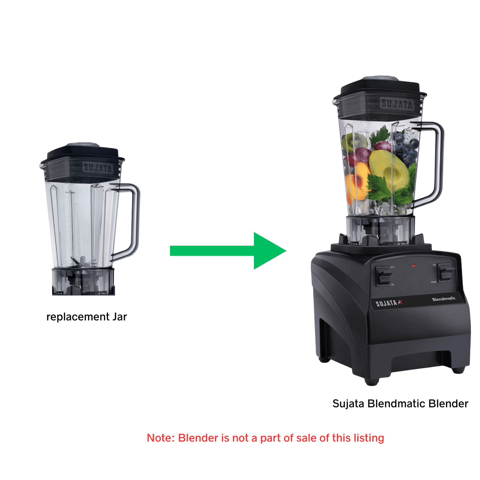 Large capacity 2250ml blender jar for Sujata Blendmatic commercial blender