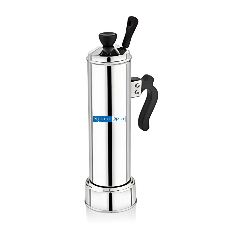 Kitchen Mart stainless steel puttu maker with black ergonomic handle