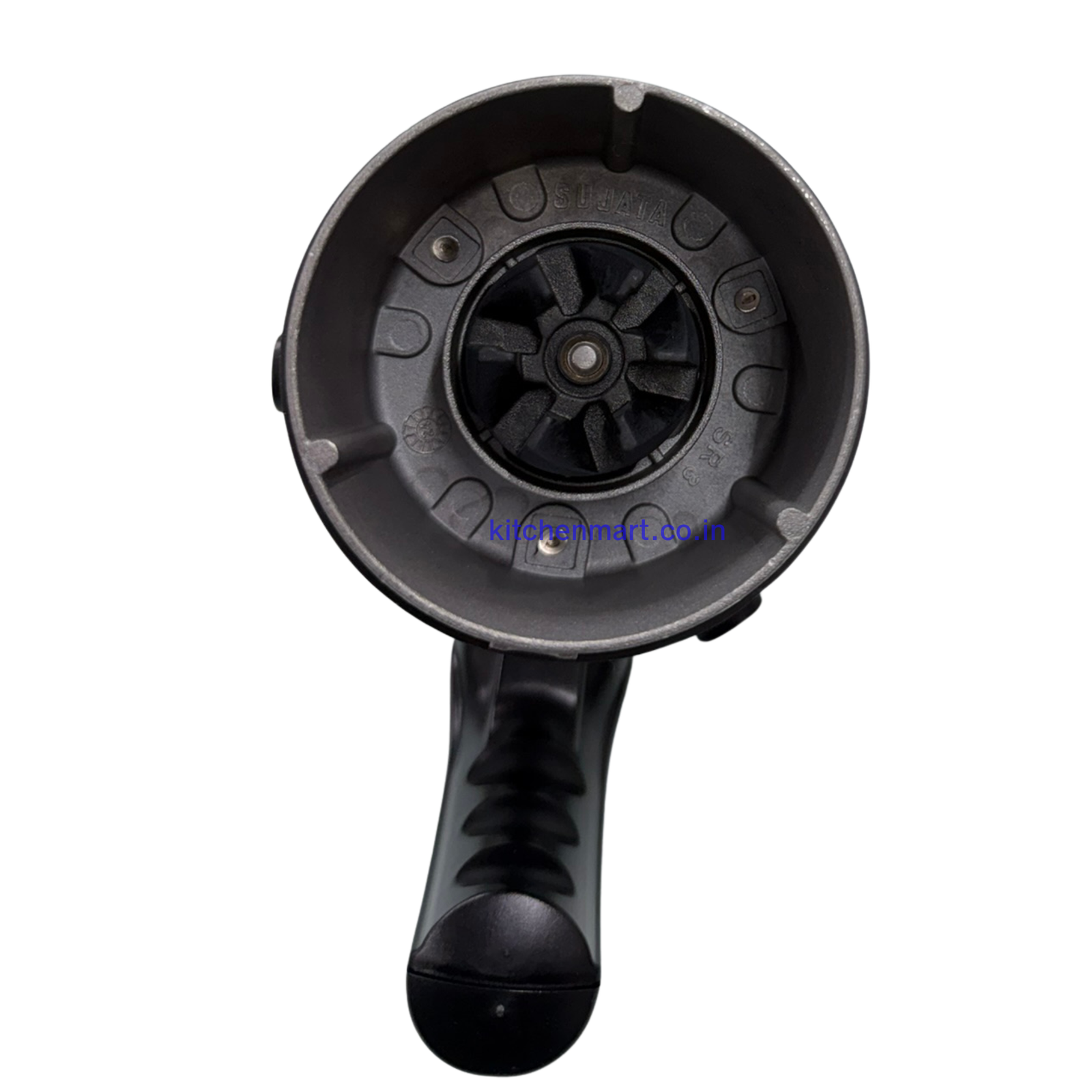 bottom view of Sujata MG Series chutney jar showing sharp stainless steel grinding blade