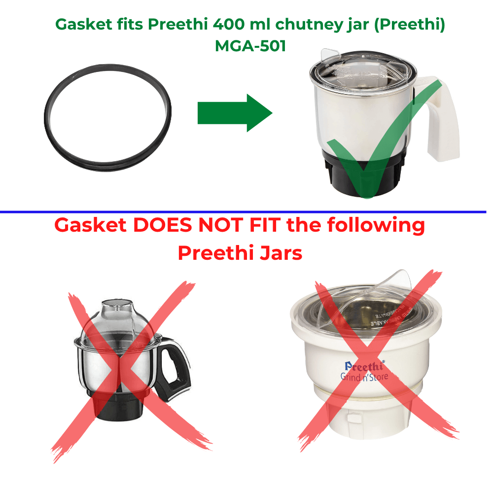 Food-grade rubber gasket for Preethi mixer grinder chutney jar seal