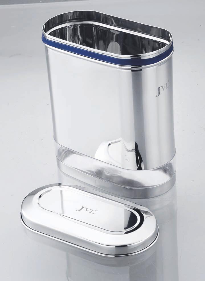 JVL Stainless Steel Capsule Shape Galaxy Clear Canister with Airtight Lid for Dry Storage