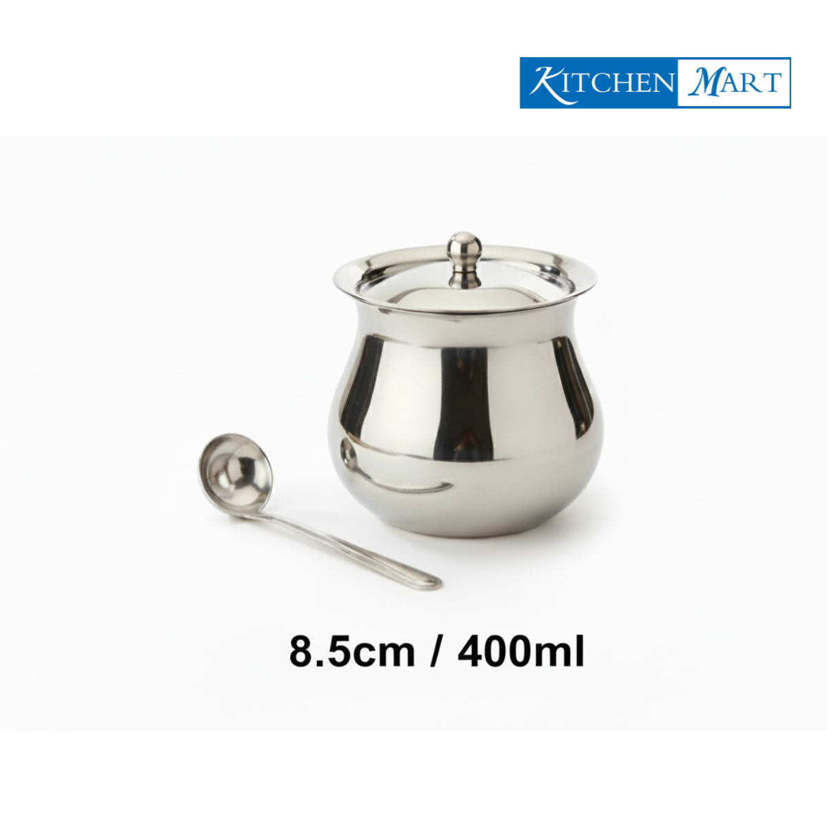 Traditional Indian ghee pot with serving spoon stainless steel
