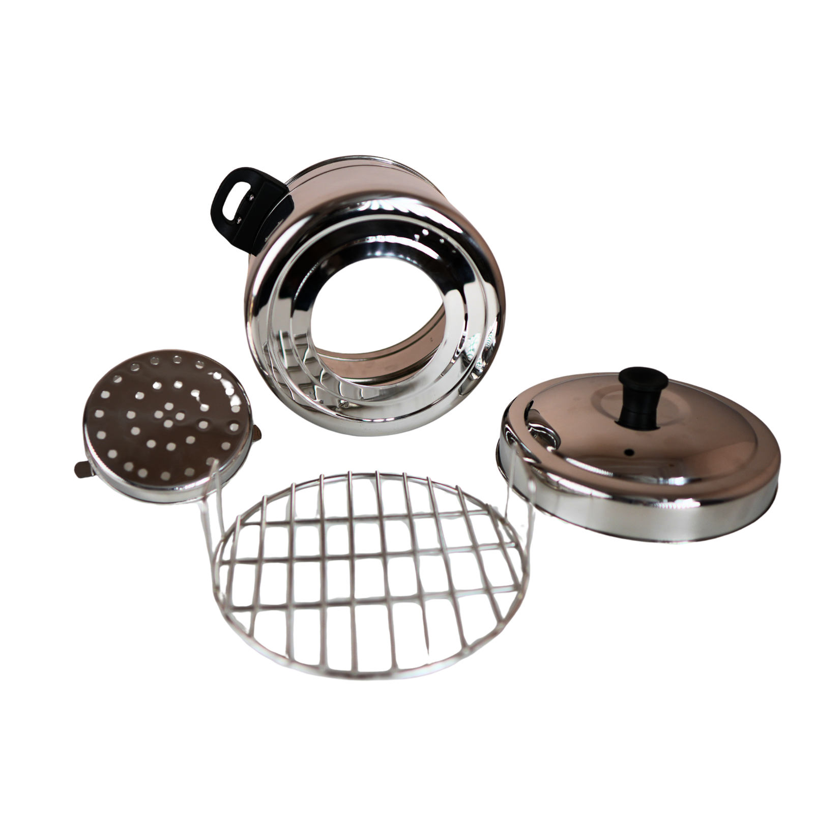 Anupam steel tandoor cooker with mirror finish and heat-resistant handles for Indian cooking