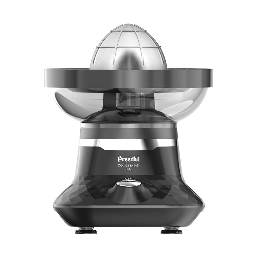 Preethi Cocosta Pro KP002 Coconut Scraper with safety features and collection bowl