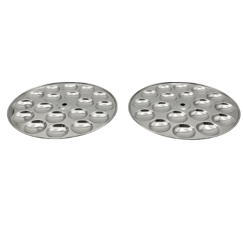 Kitchen Mart SS Deep Mini Idli Plate 18 Cavity - 3.4cm Diameter | Cooker Compatible
