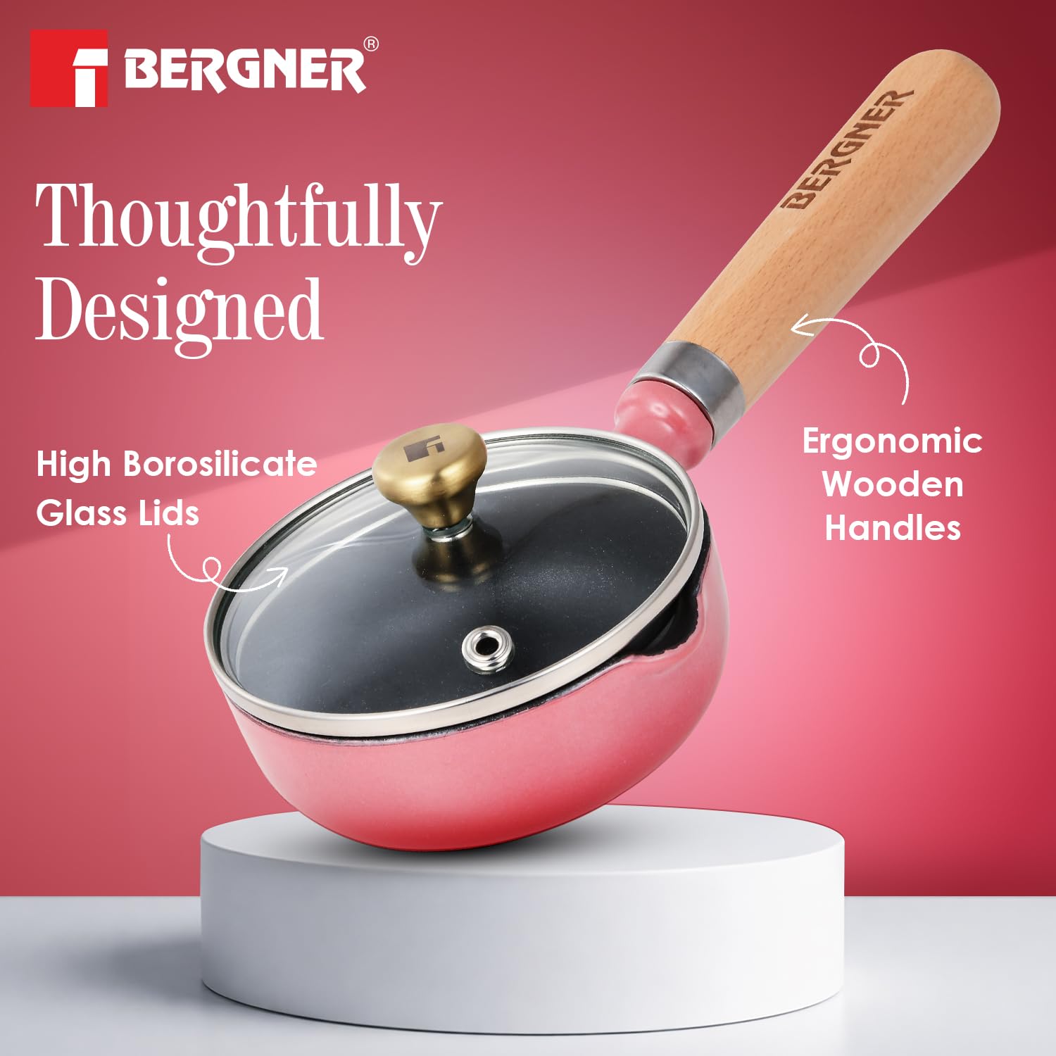 Bergner Excalibur cast iron vaghar pan 12cm with lid for daily Indian tempering and seasoning