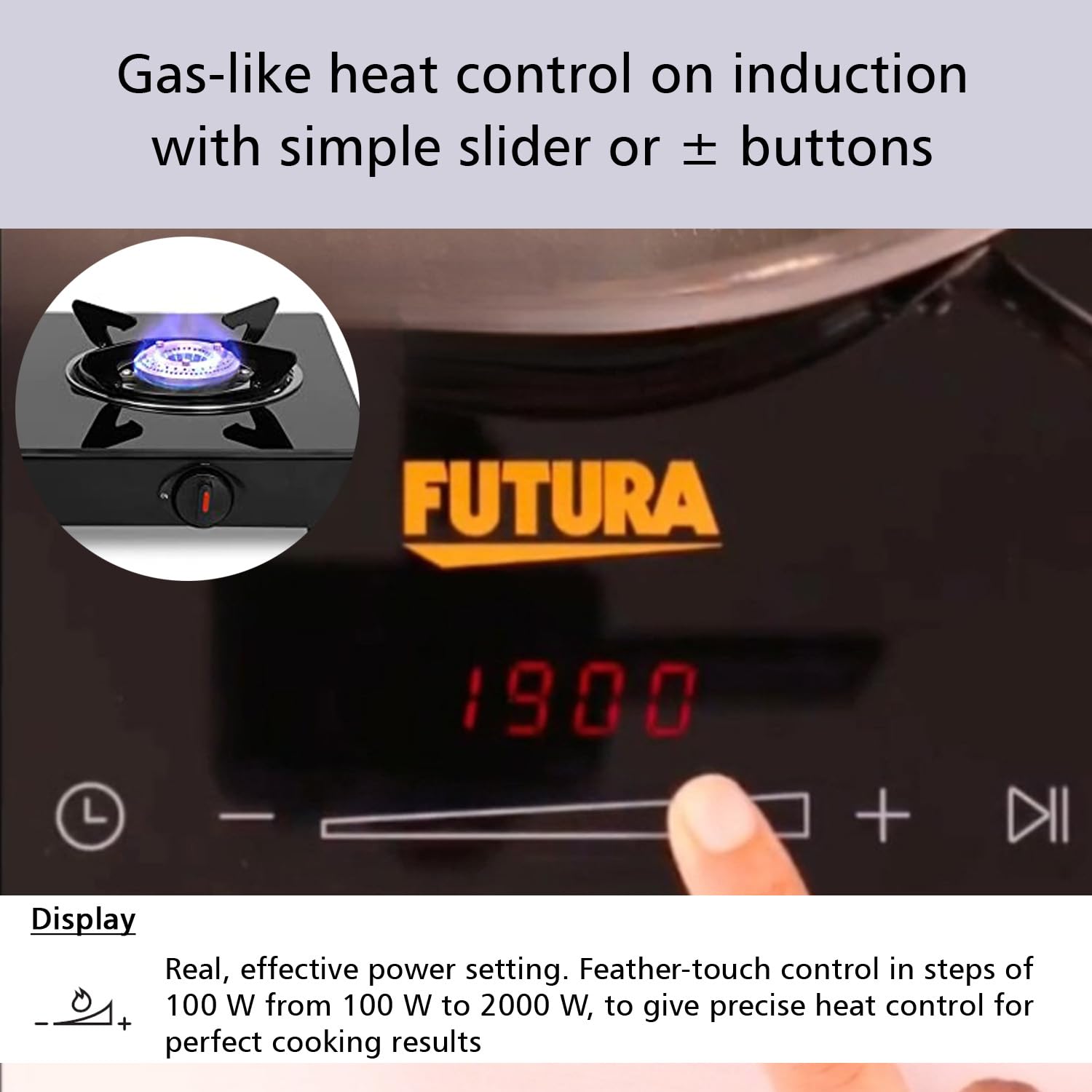 Futura induction cooktop FIC1A1 sleek black design with Hawkins branding Made in India