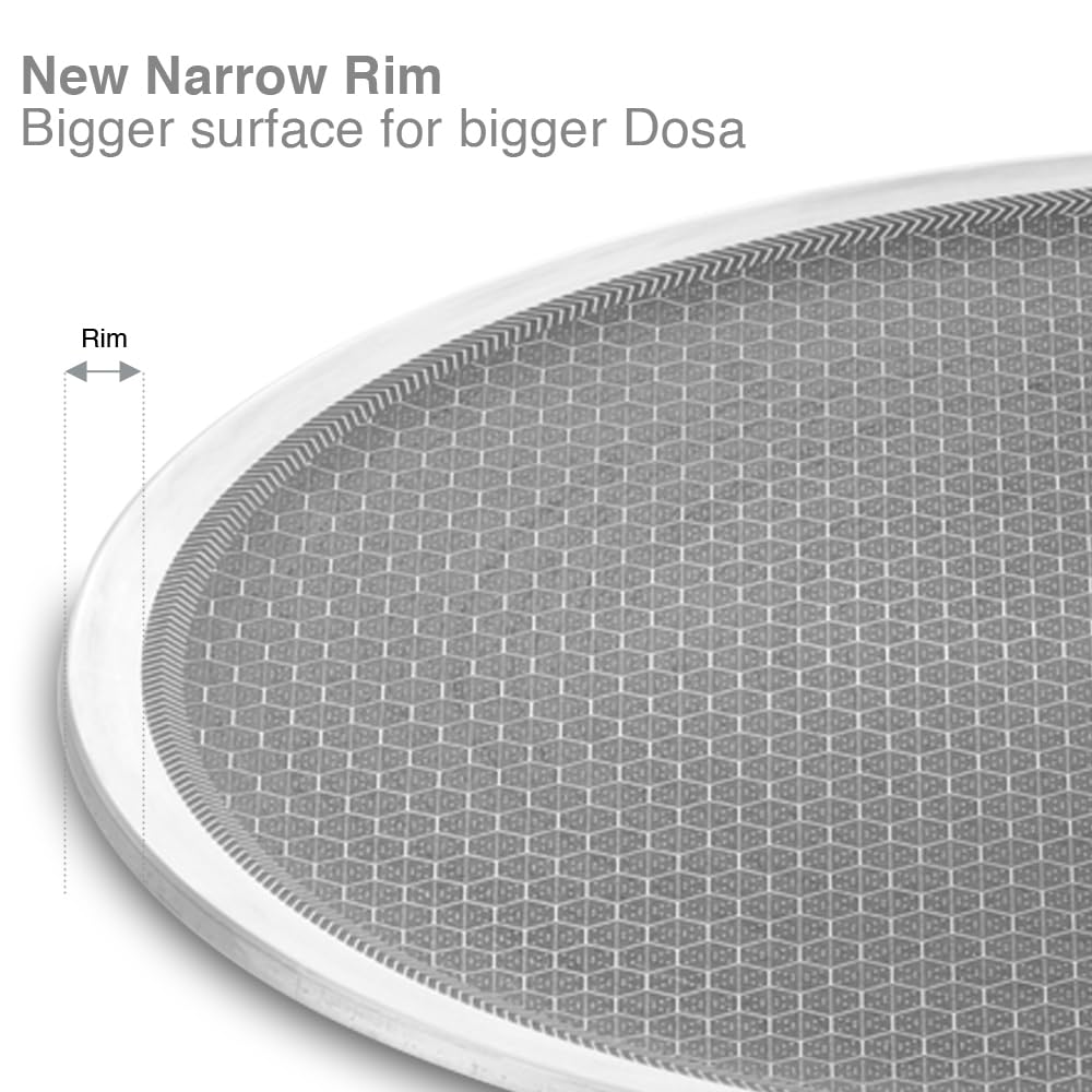 Hawkins 30cm triply nonstick dosa tava with rosewood handle and stainless steel shielded coatings