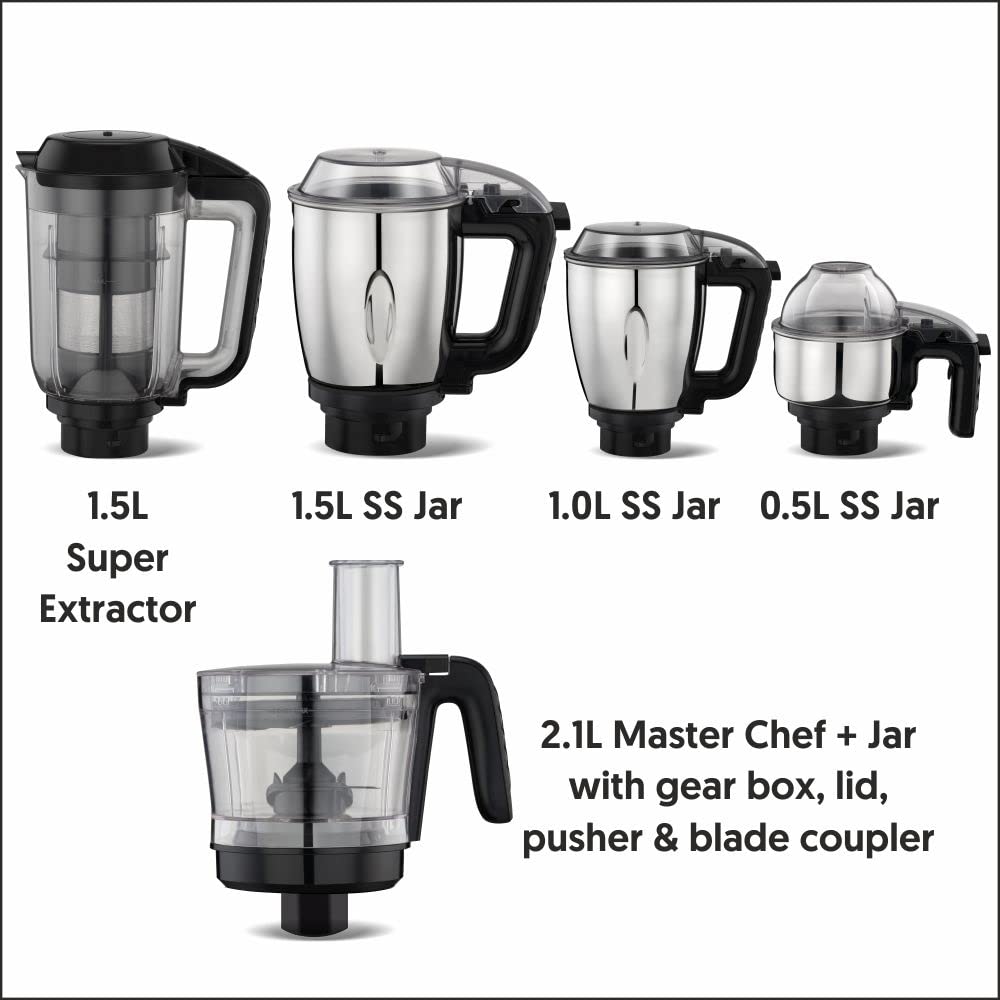 Preethi Zodiac Cosmo MG 236 Mixer Grinder 750W with 5 Jars & Master Chef+ Food Processor
