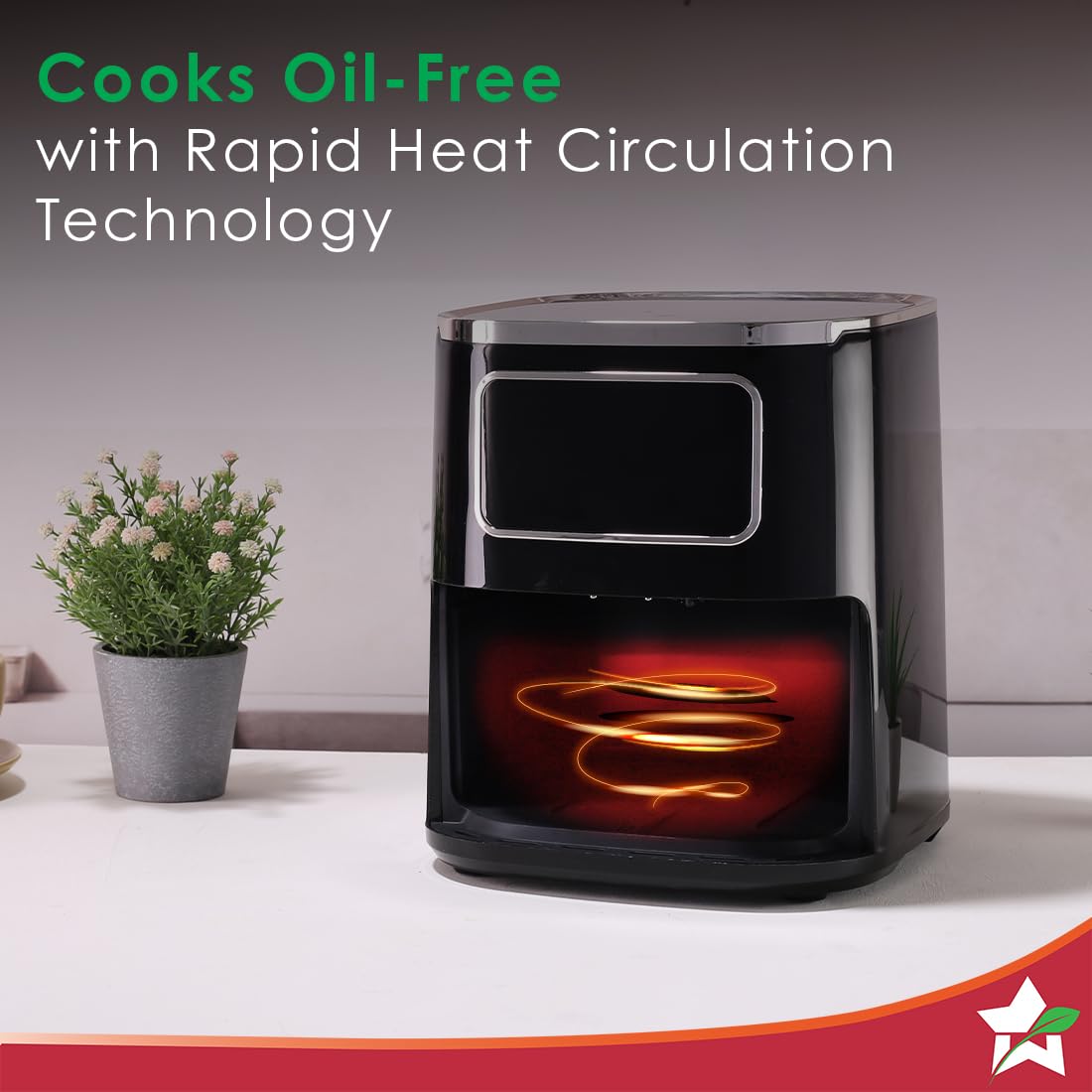 Wonderchef Platinum Digital Air Fryer - 5L, Rapid Air Technology, Chrome Finish