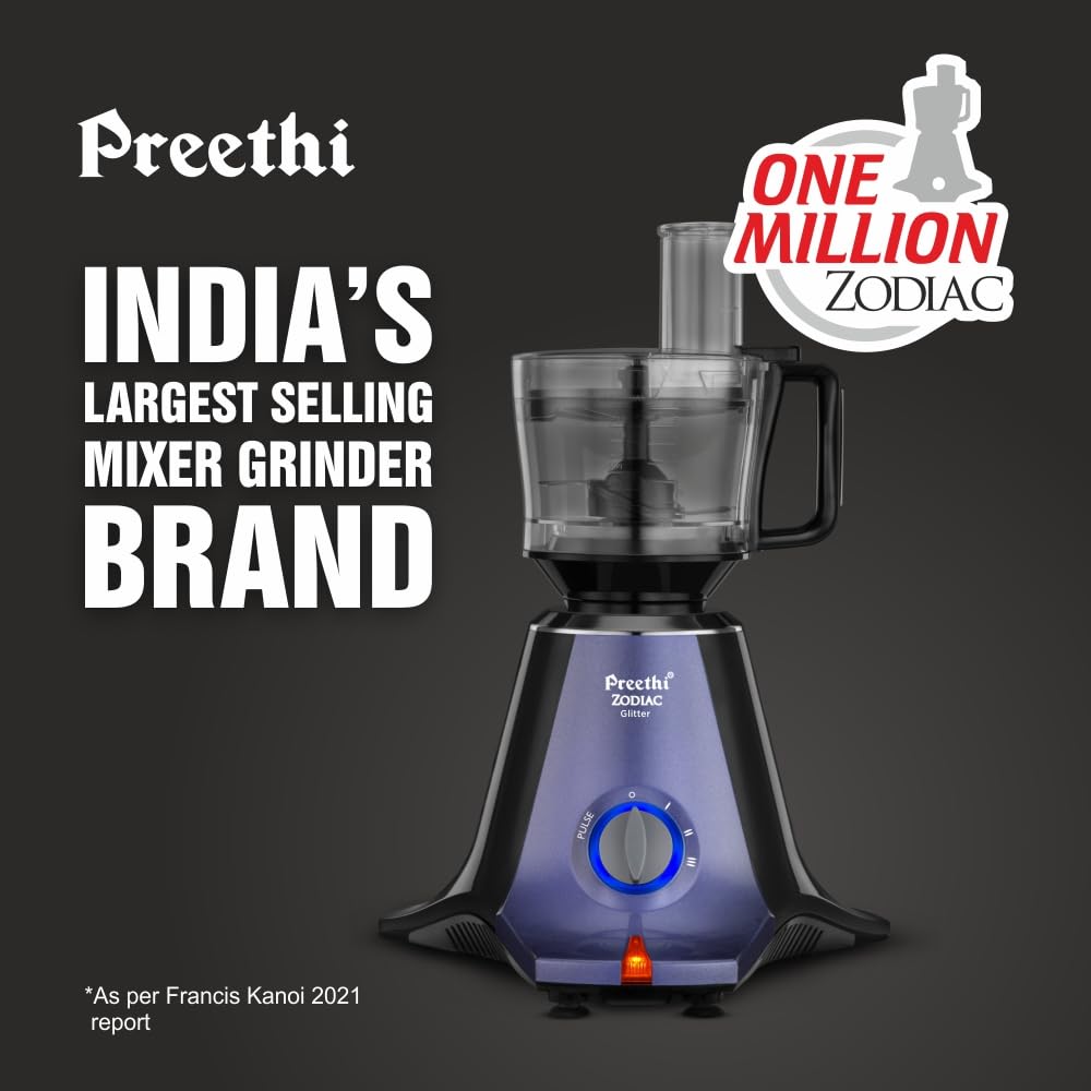 Preethi Zodiac Mixer Grinder 750 Watt, 5 Jars , 5 Yr Motor Warranty MG264 Glitter