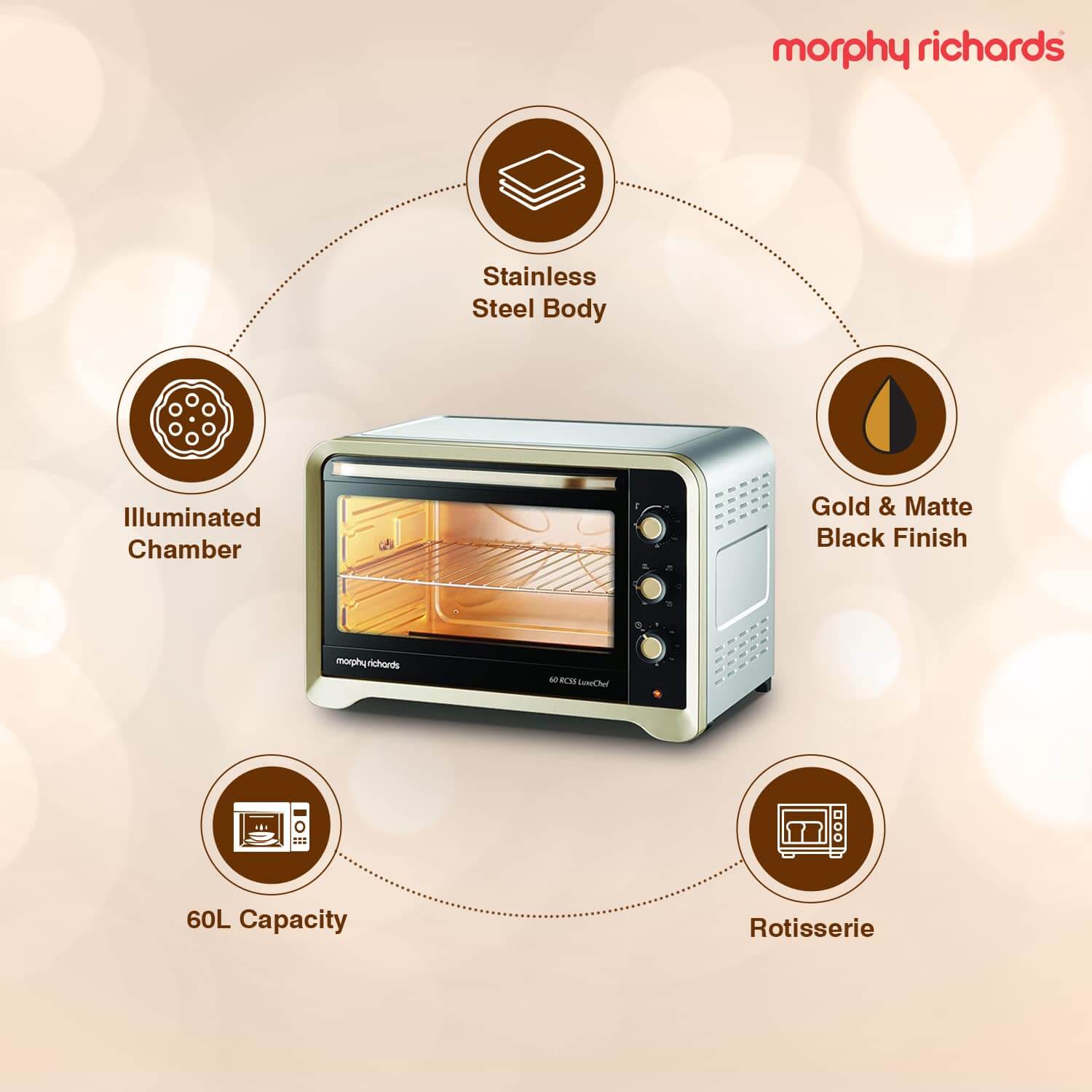 Morphy Richards OTG oven with temperature control knob