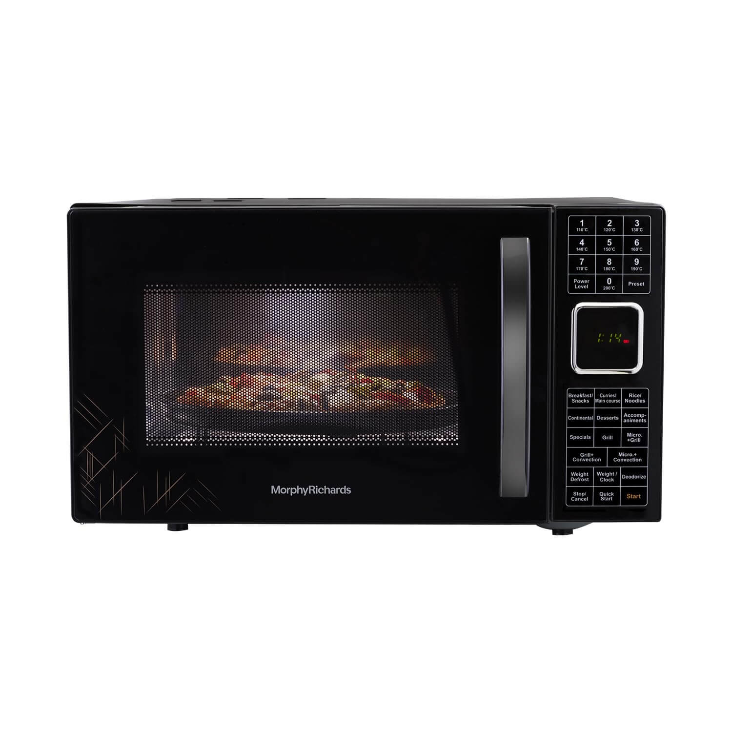 Morphy Richards 27 L Convection Microwave Oven with 200 Auto-Cook Menus, Stainless Steel Cavity, Deodorizer (27CGF, Black)