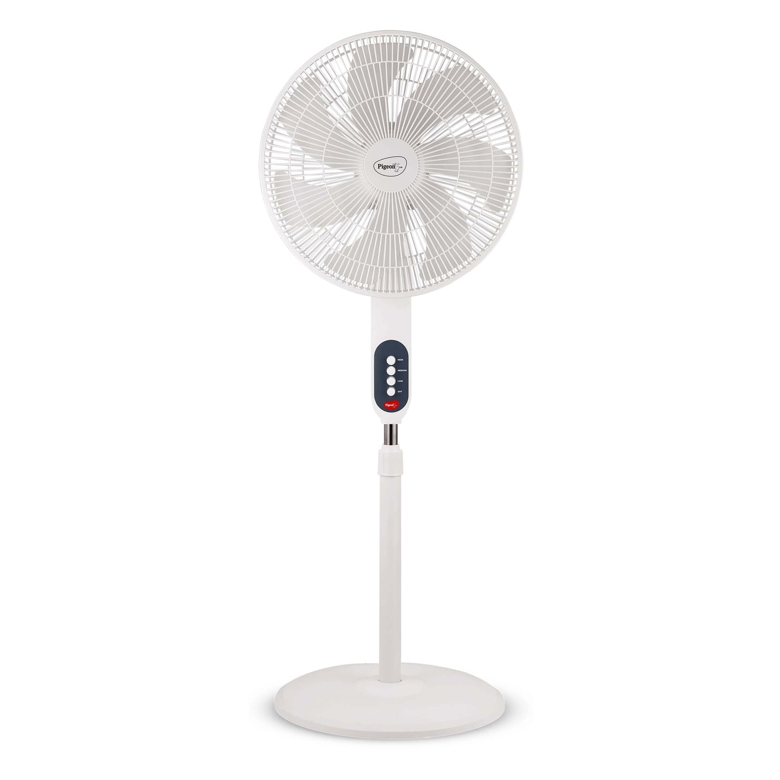 Pigeon Fantastic 75W White Pedestal Fan with 7 blades and 3 speed settings
