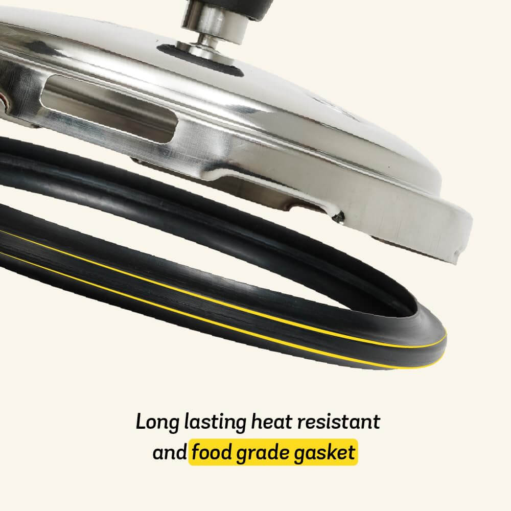 Meyer Presta Triply Pressure Cooker - Outer Lid Gas & Induction Compatible ISI Certified 5-Year Warranty