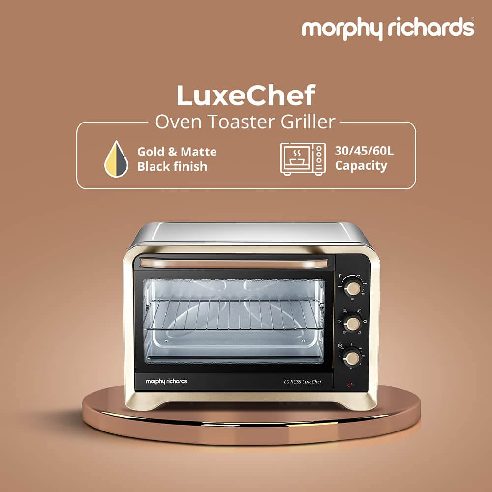 Morphy Richards LuxeChef 45L OTG with Convection & Rotisserie, Gold