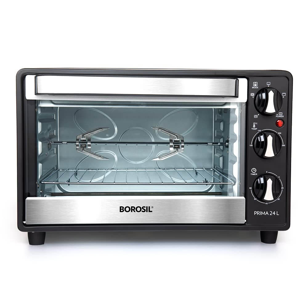 Borosil Prima 24L OTG | Motorized Rotisserie & Convection Heating | 5 Heating Modes