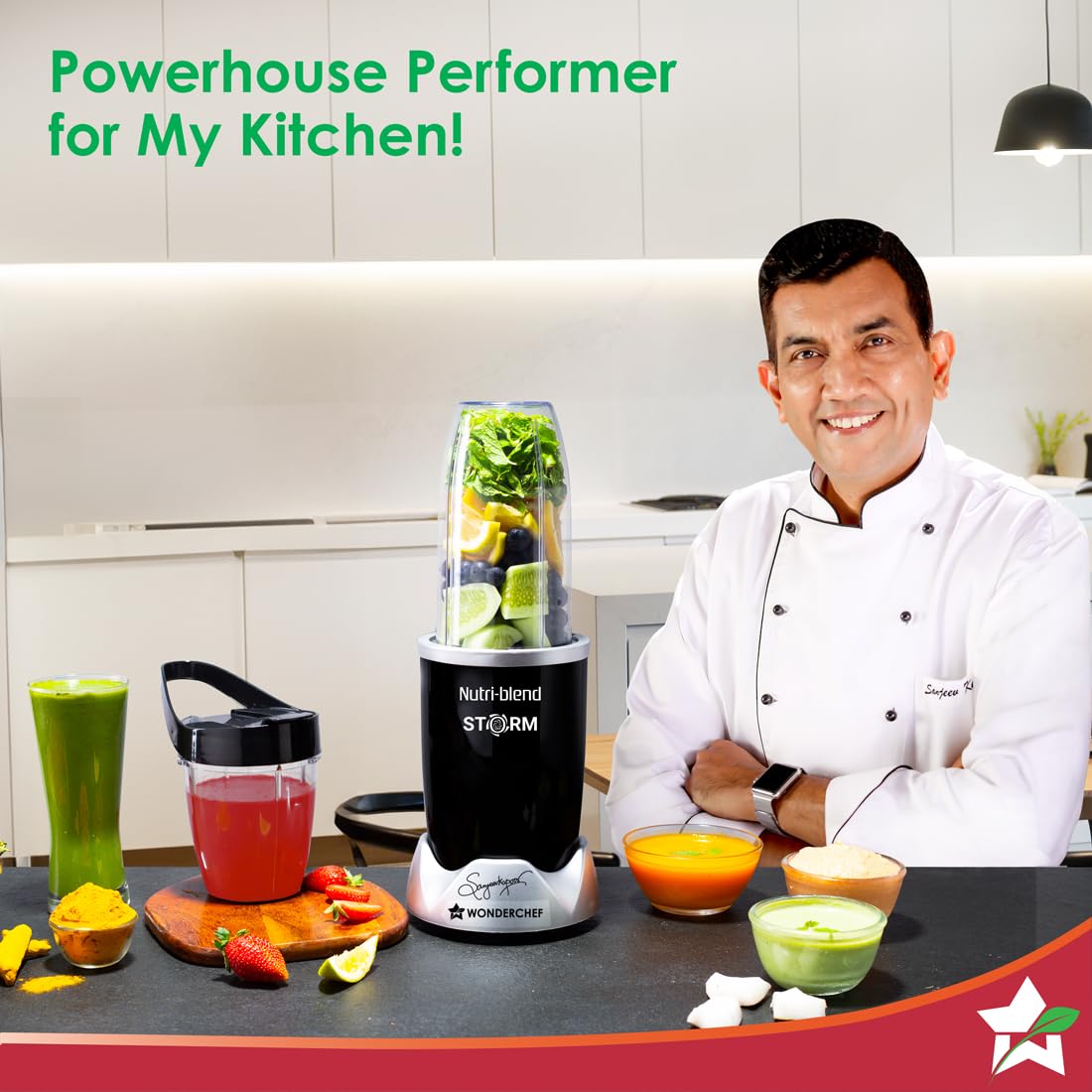 Wonderchef Nutri-blend Storm 1200W Mixer-Grinder-Blender | 100% Copper Motor | 6-Wing Blades | 2 Jars | 22000 RPM | Black