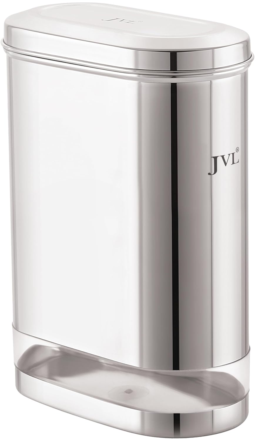 JVL Stainless Steel Capsule Shape Galaxy Clear Canister with Airtight Lid for Dry Storage