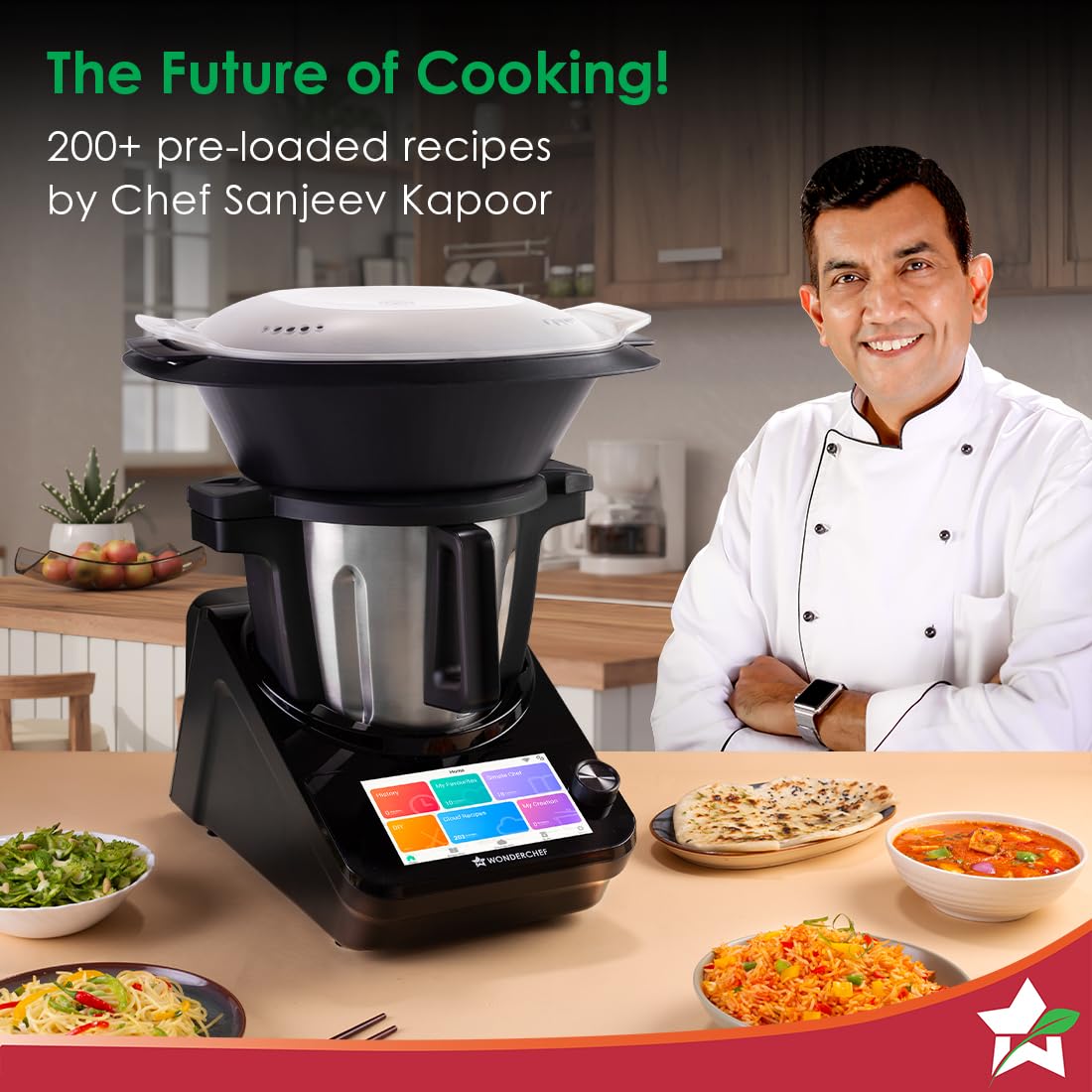 WonderChef Chef Magic K7– All-in-One Automatic Smart Cooking Appliance | 4.7L Stainless Steel | IoT-Enabled with Mobile Sync | Auto-Stir & Auto-Clean | 1800W