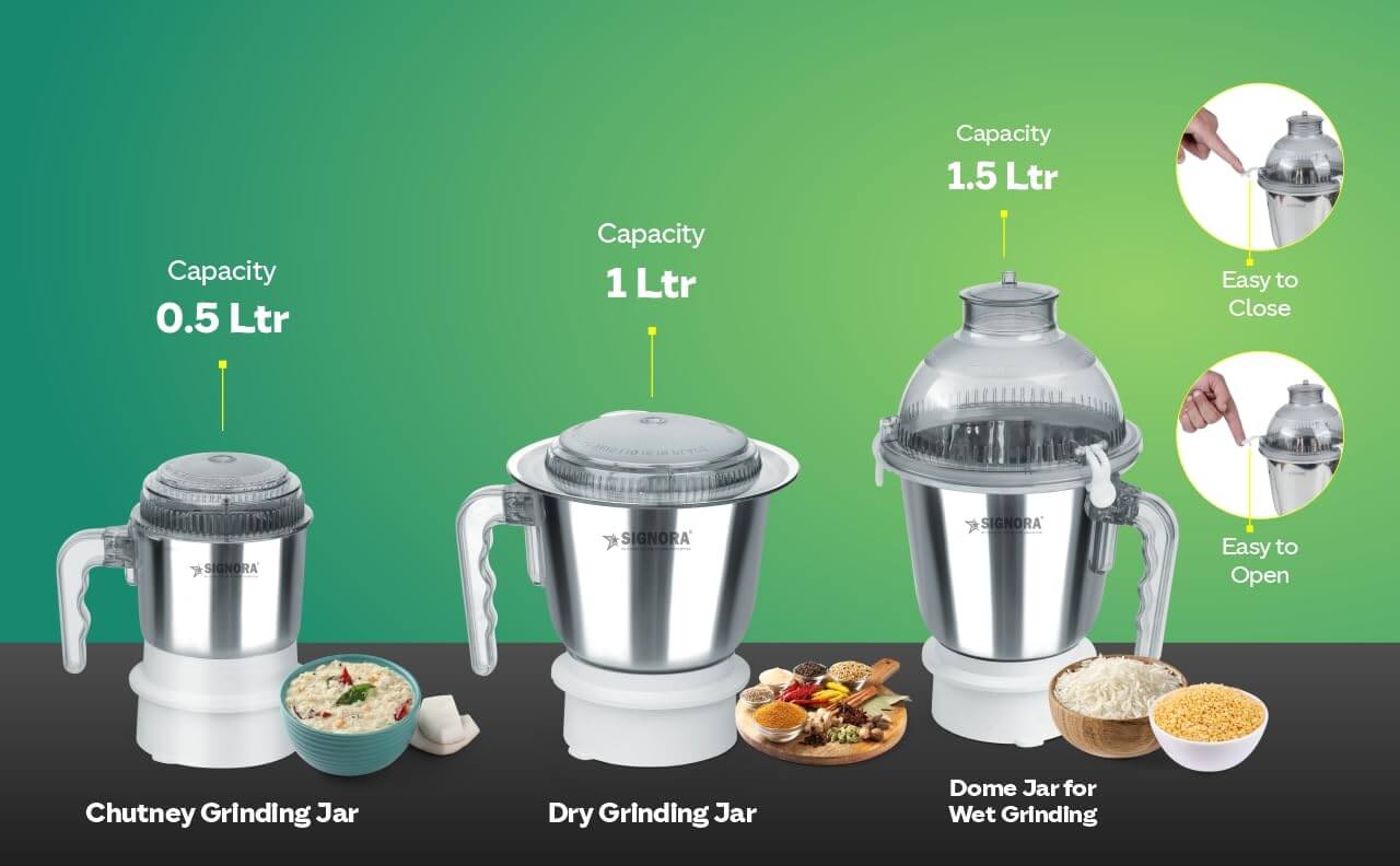 Signora Care Dynamatic 945W Mixer Grinder all jars