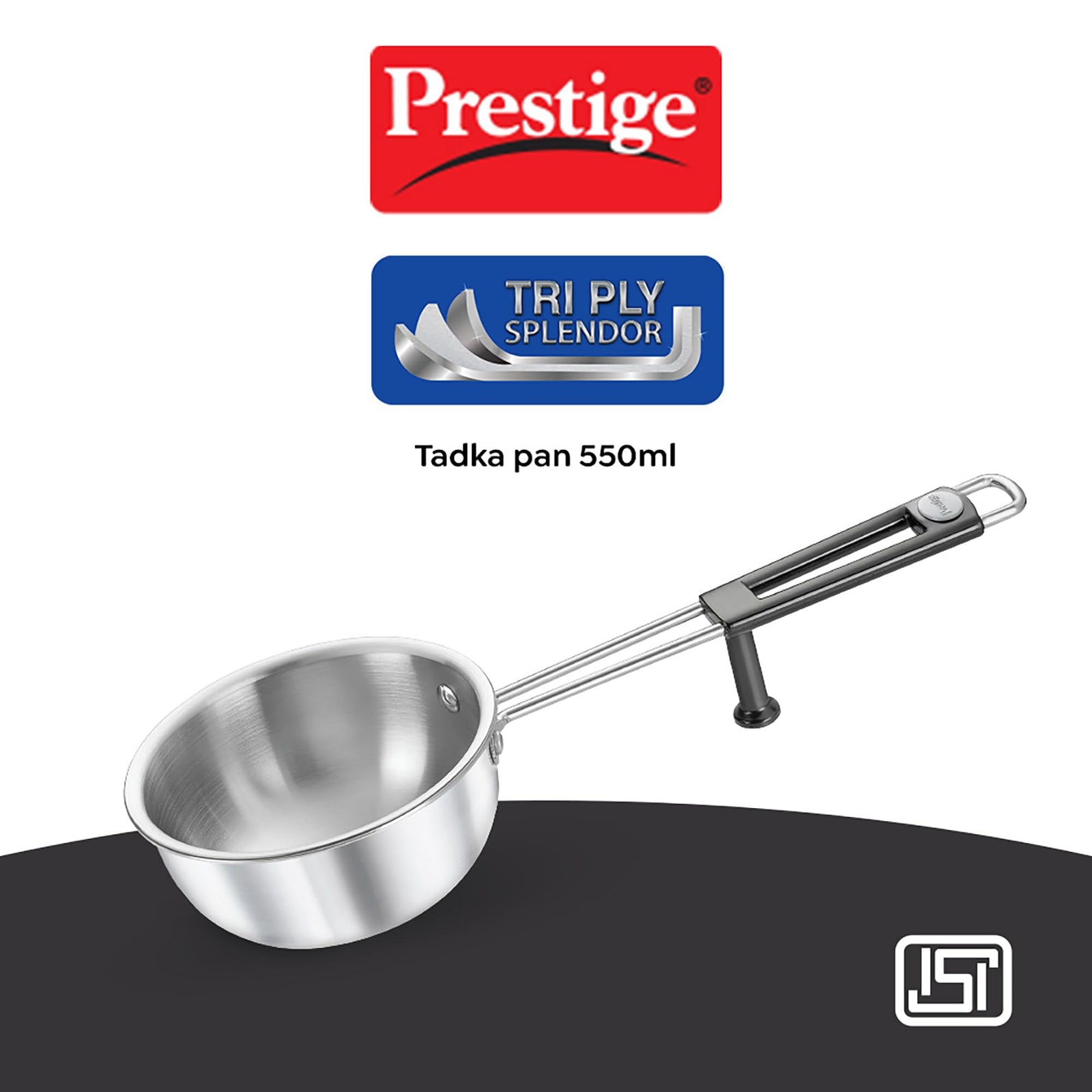 Prestige tri-ply tadka pan with rimmed edge for easy pouring