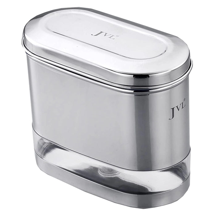 JVL Stainless Steel Capsule Shape Galaxy Clear Canister with Airtight Lid for Dry Storage