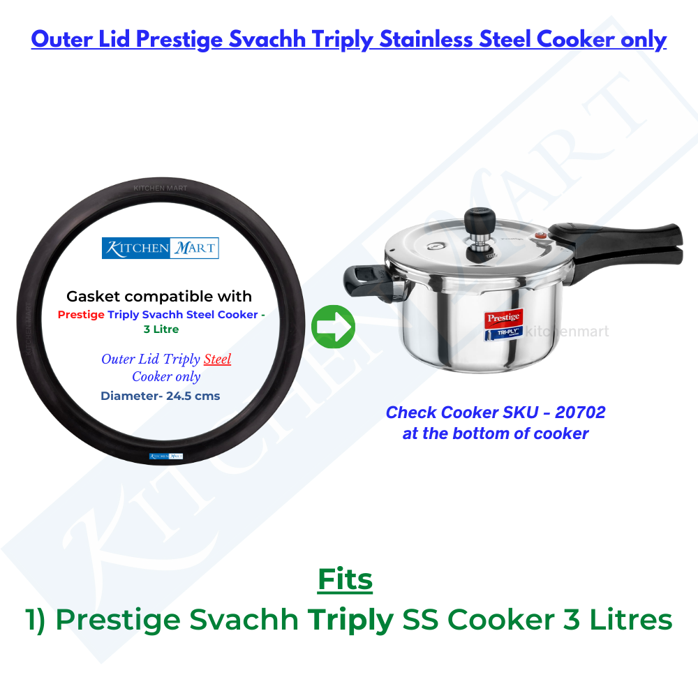 Replacement Gasket compatible with Prestige Triply Pressure cookers