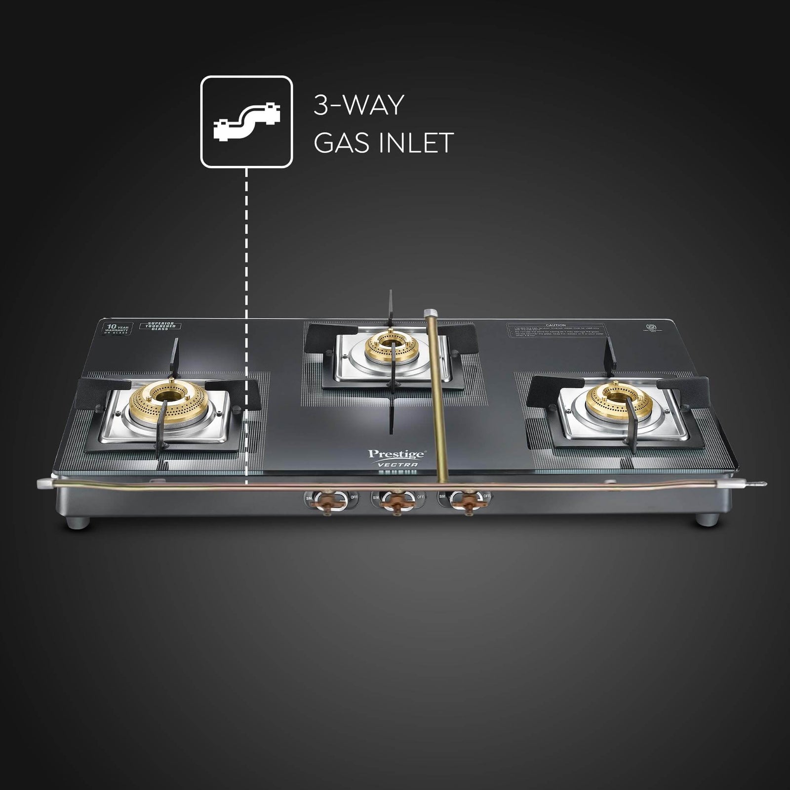 High-Efficiency Jumbo Brass Burners for Faster Cooking.