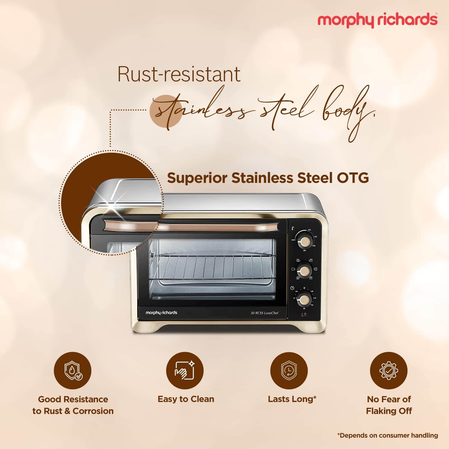 Morphy Richards 30 litre OTG convection oven in gold and black finish