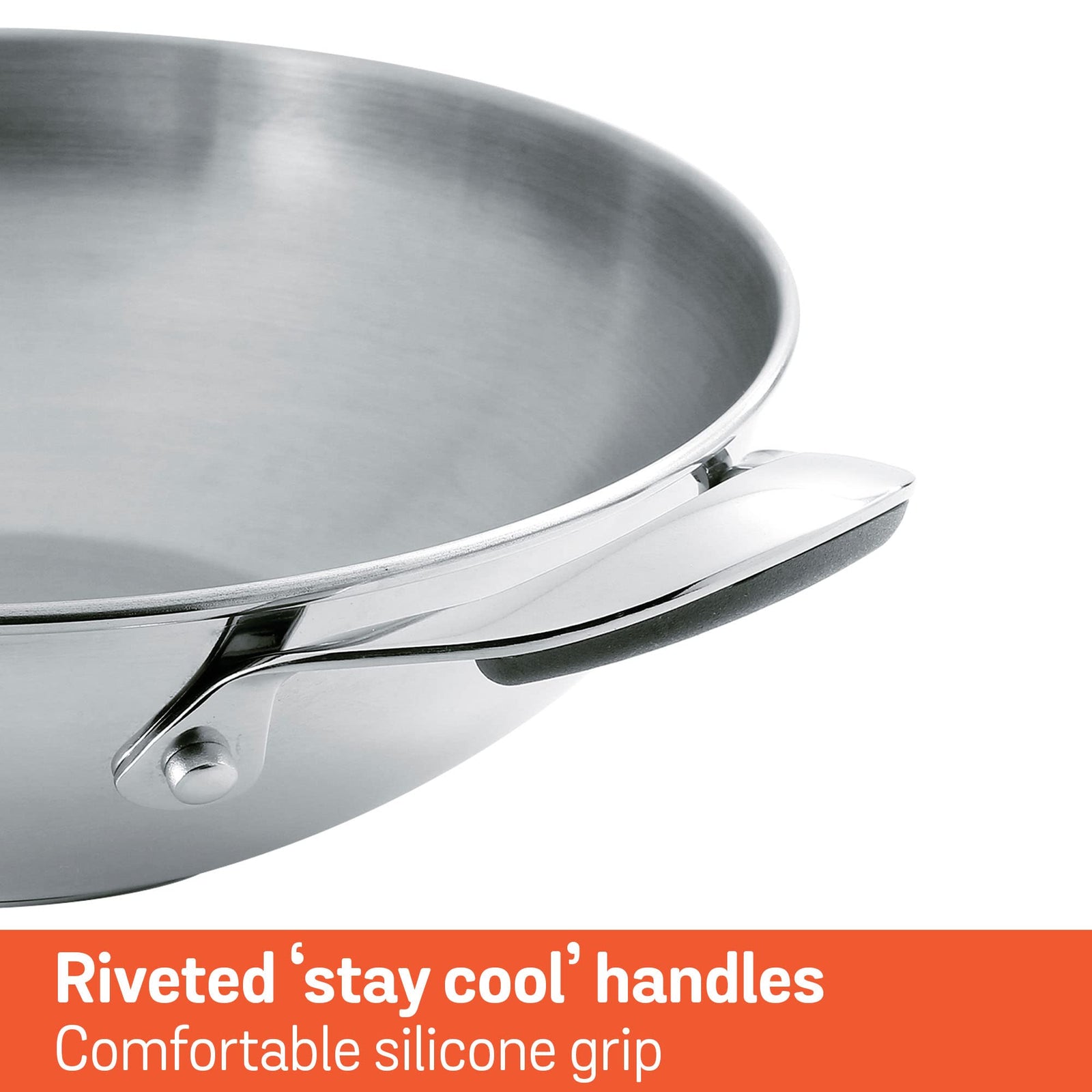 Meyer Select Stainless Steel Kadai 30cm / 4 Litre with Glass Lid โ 5mm Sandwich Base, Induction Ready
