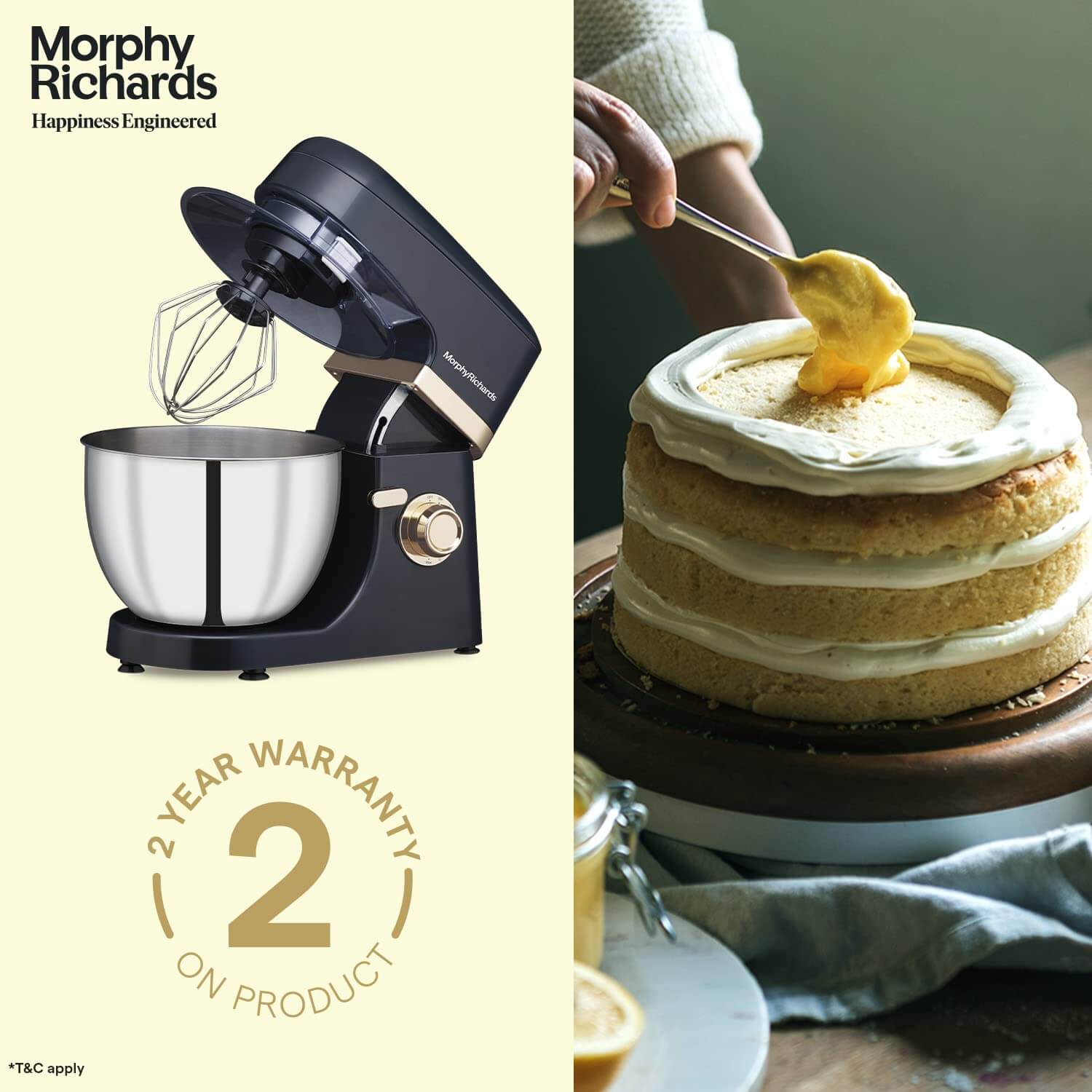 Morphy Richards Melange 800W Stand Mixer | Multi-Purpose Functionality | 8-Speed Levels