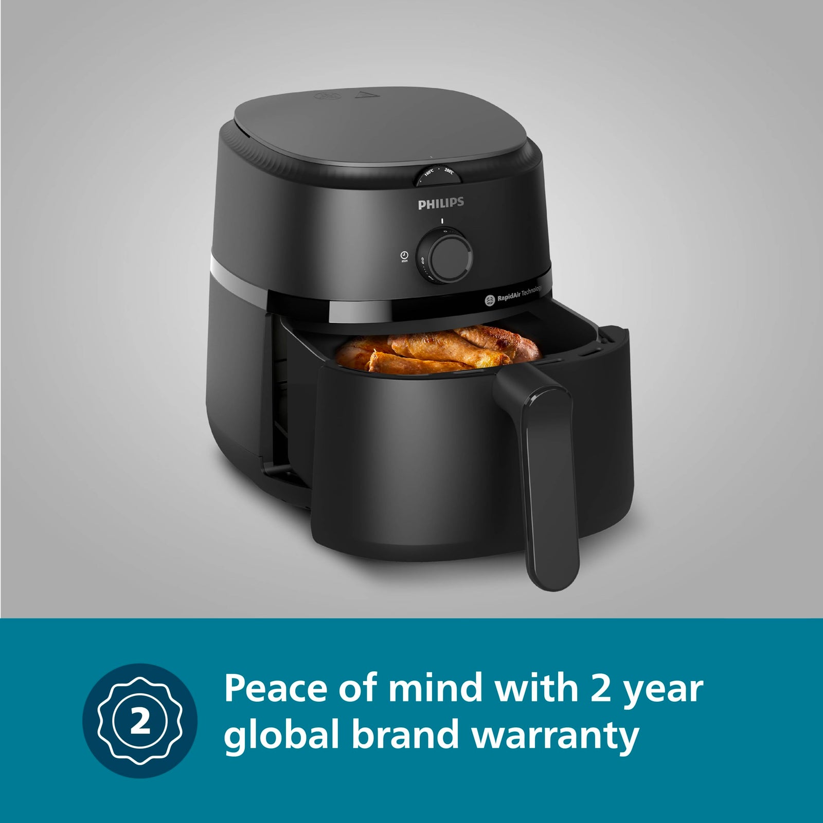 Philips Air Fryer NA120/00 showcasing its starfish design for even cooking.