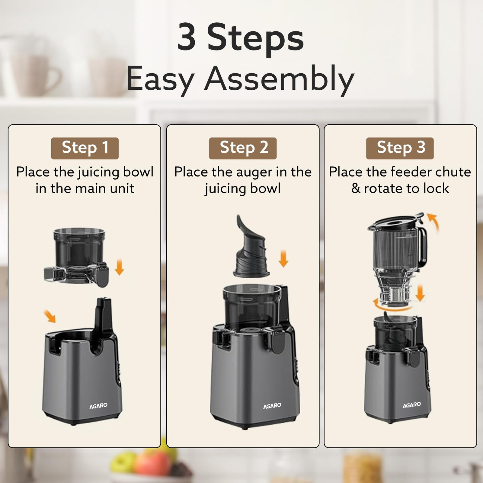 AGARO Slow Juicer inbuilt stainless steel dual filter 0.7mm and 0.3mm fine filtration comparison