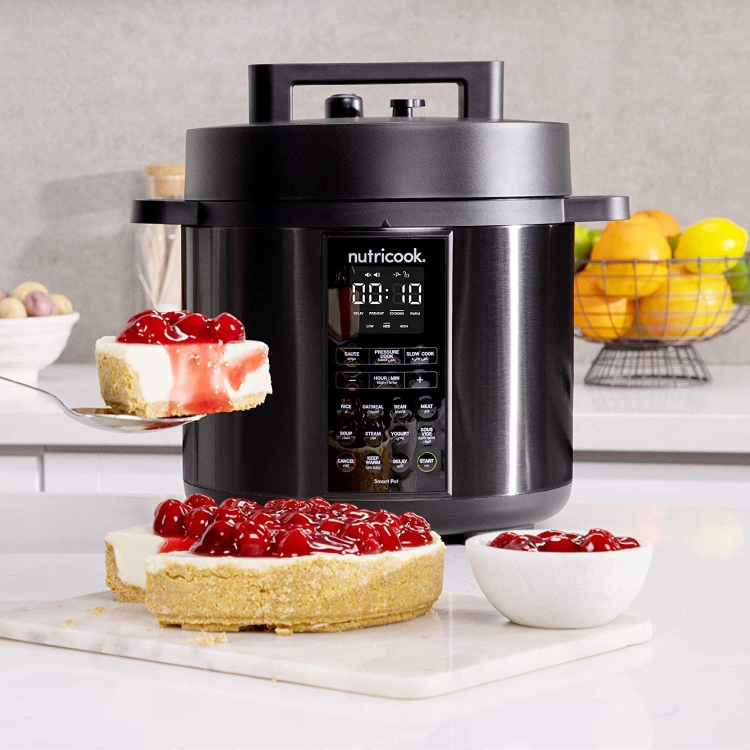 Nutricook NC-SP208K Smart Pot 2 electric pressure cooker front view showing 12 smart presets