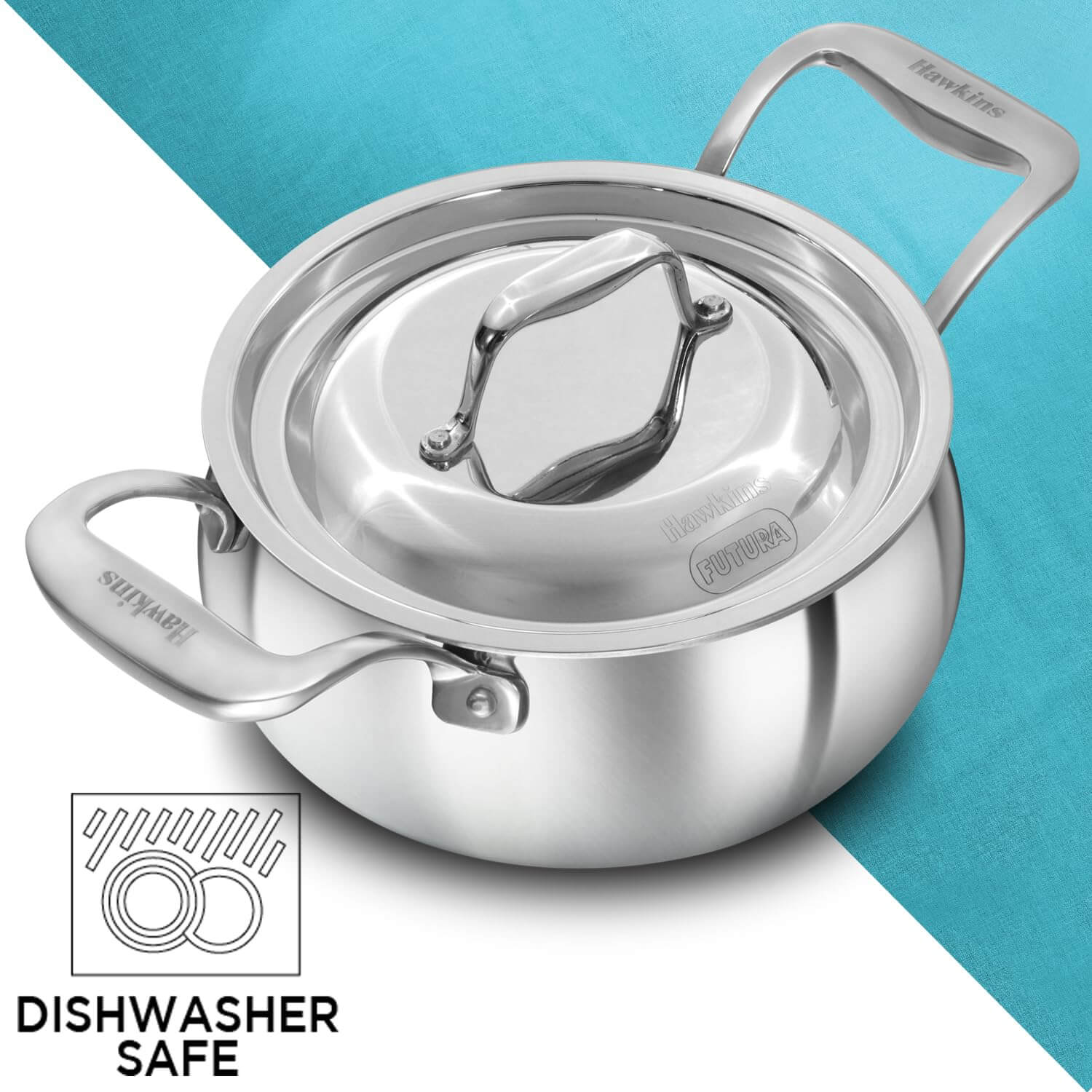 Induction-compatible Hawkins Pro 2L handi with professional finish