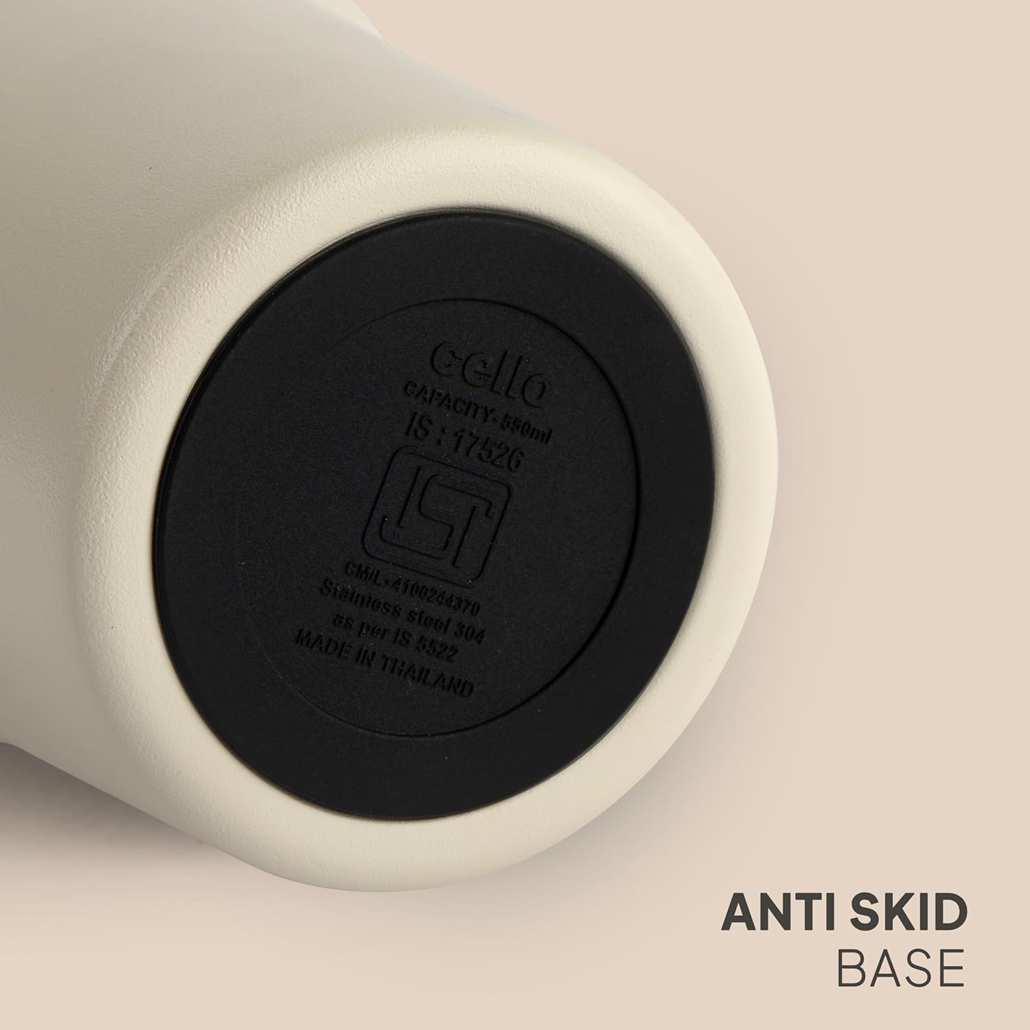 Cello Quench Insulated Stainless Steel Tumbler 550ml with Straw & Handle