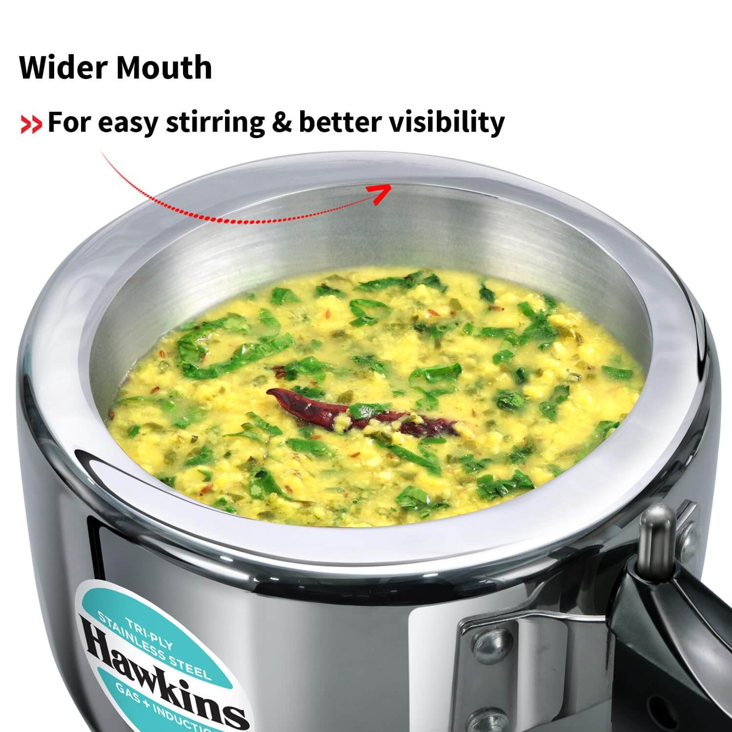 Hawkins Triply Stainless Steel Pressure Cooker - Inner Lid, Induction Compatible with 3mm Extra-Thick Base
