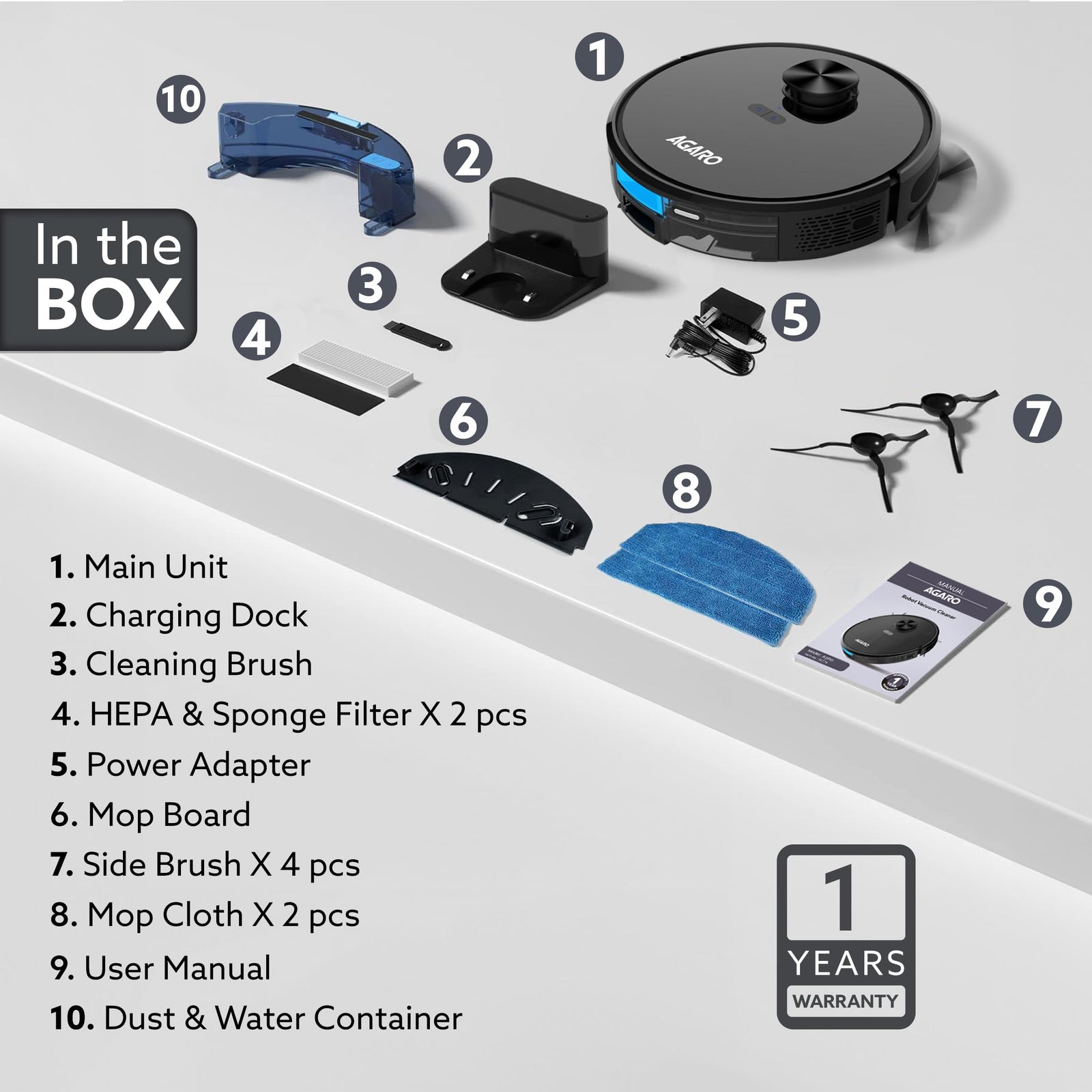AGARO Alpha Automatic Robot Vacuum with SLAM 9.0 Mapping and Multi-Room Cleaning