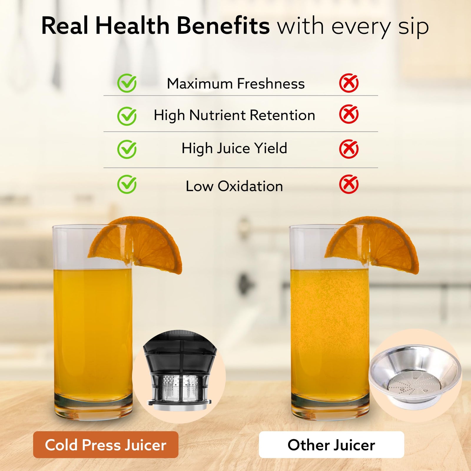 AGARO Regal Juicer 5.8 inch wide feed chute with large fruits and vegetables and safety lock