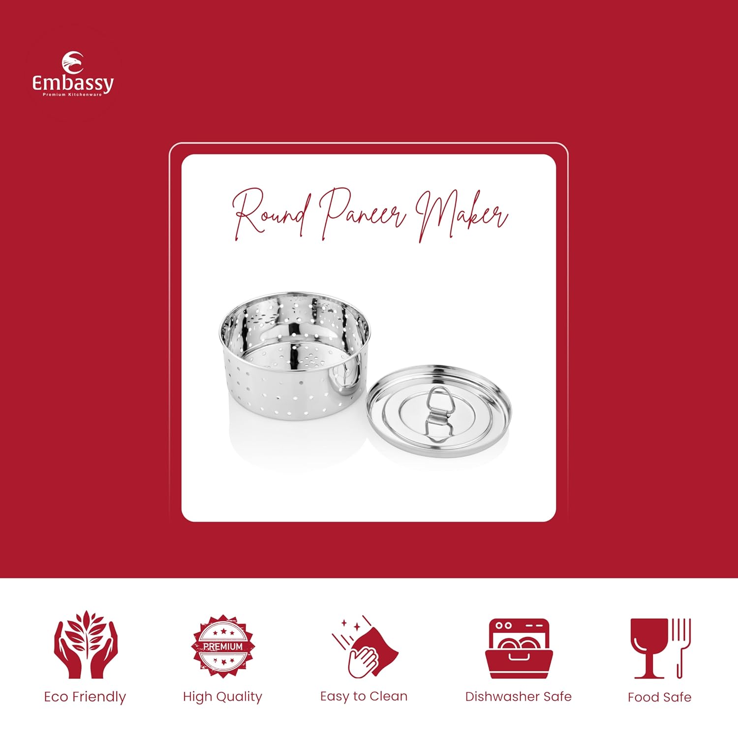 Embassy Paneer Mould Stainless Steel 500ml (25 Pieces)