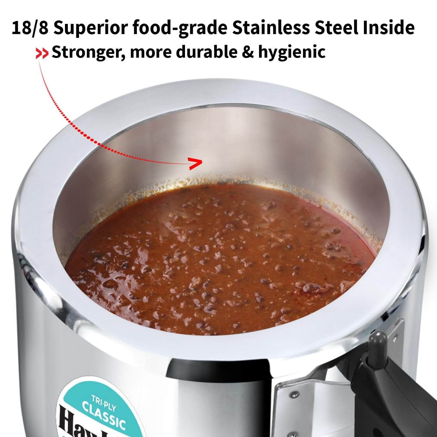 Hawkins Classic Triply Cooker 3L – Heavy-Gauge Stainless Steel for Longevity
