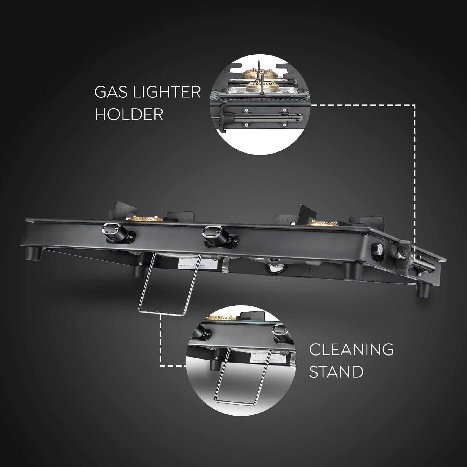 Easy-to-Clean Stand & Gas Lighter Holder for Hassle-Free Cookings