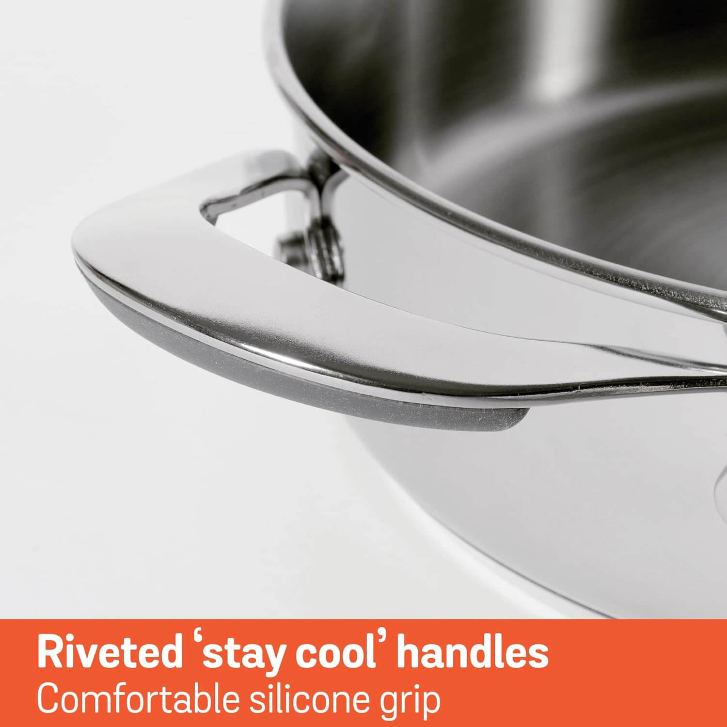 Meyer Select Nickel-Free Stainless Steel Sauteuse with Glass Lid | Triply Base Steel Pan | Gas & Induction Compatible | Dishwasher Safe