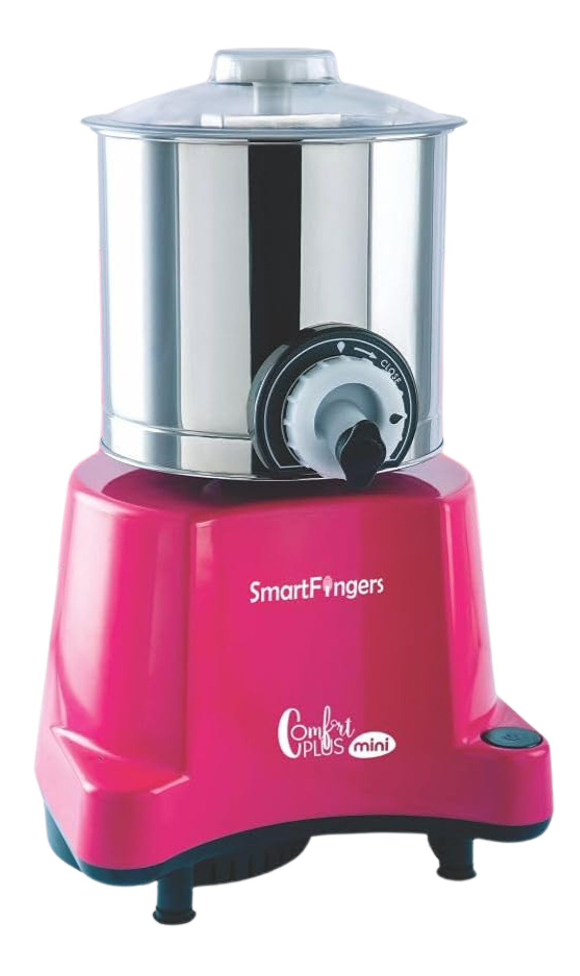SmartFingers Comfort Plus pink mini wet grinder with atta kneader and coconut scraper